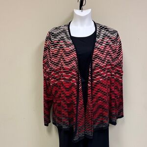 Elegant Ombre Red and Black Women's Cardigan